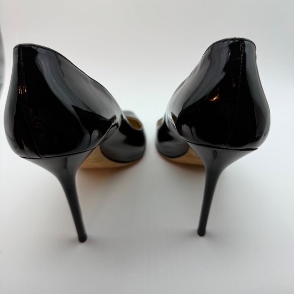 JIMMY CHOO ROUND TOE 100MM PUMPS BLACK PATENT SIZE 40.5 - Picture 4 of 7